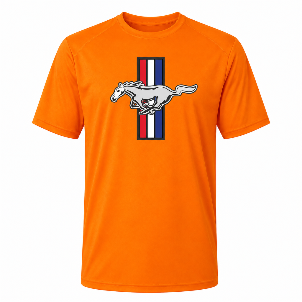 Ford Mustang New Orange polyester t-shirt main front view