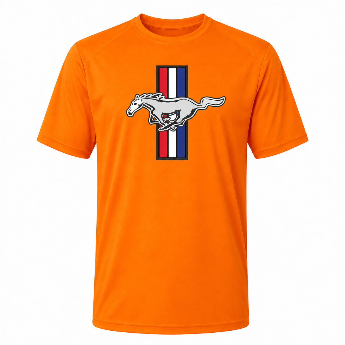 Ford Mustang New Orange polyester t-shirt main front view