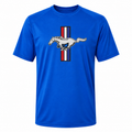 Ford Mustang New Royal Blue polyester t-shirt main front view