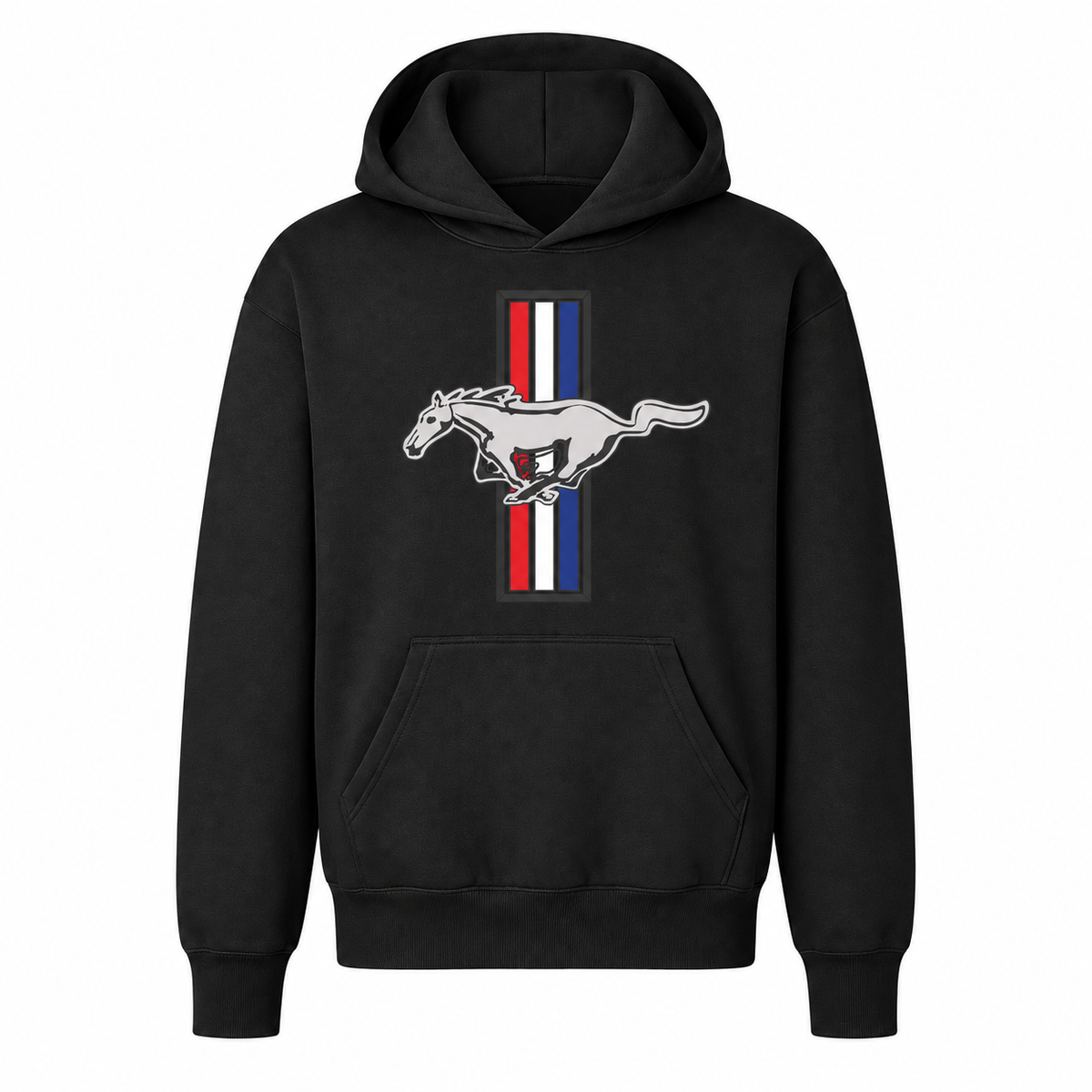 Ford Mustang New Black youth hoodie main front view