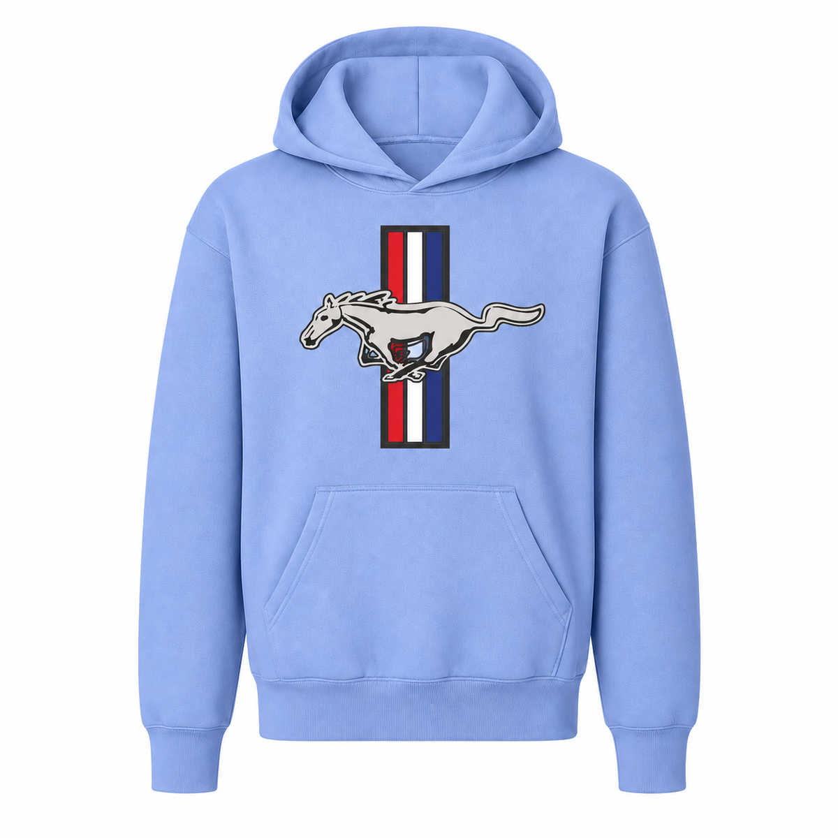 Ford Mustang New Light Blue youthhoodie main front view