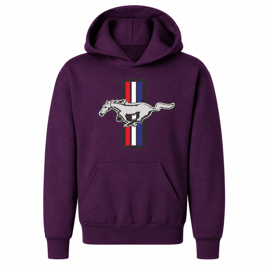 Ford Mustang New Purple youth hoodie main front view