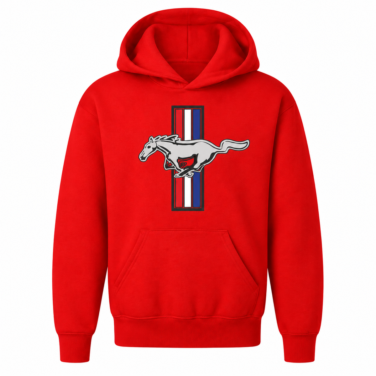 Ford Mustang New Red youth hoodie main front view