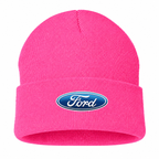 Men's Ford Beanie Hat — Pink — clean front main