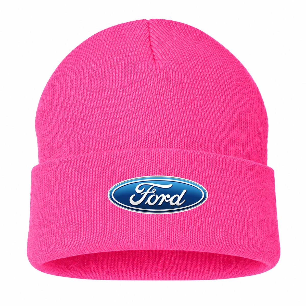 Men's Ford Beanie Hat — Pink — clean front main
