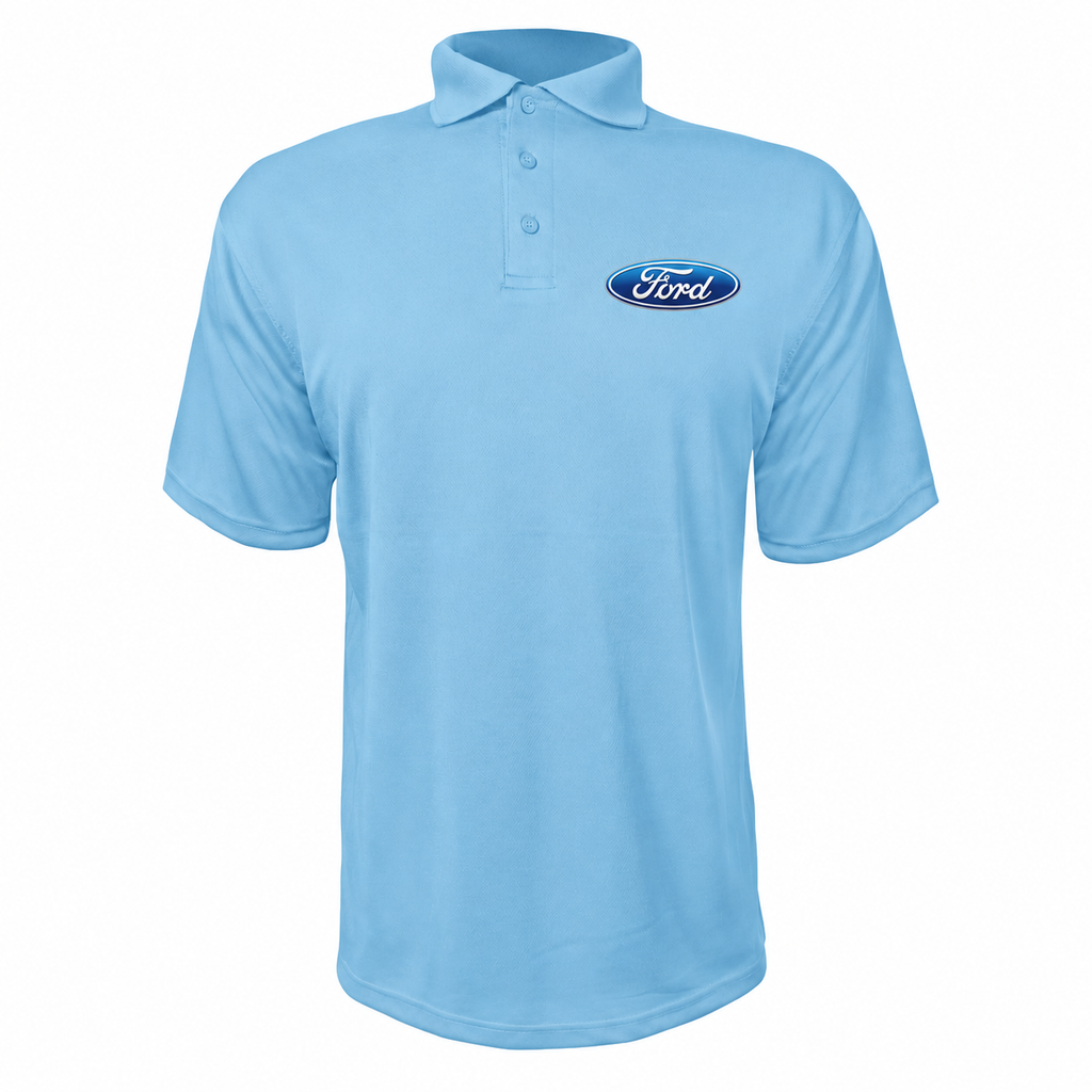 Men’s Ford Car Polyester Polo - Carolina Blue