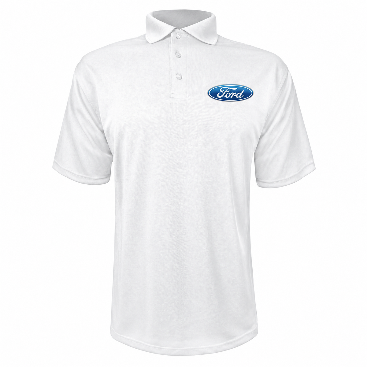 Men’s Ford Car Polyester Polo - White