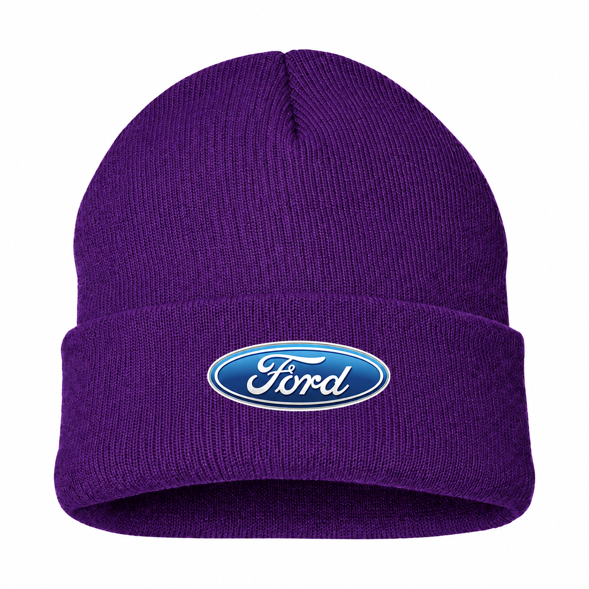 Men's Ford Beanie Hat — Purple — clean front main
