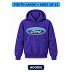 Ford - Youth Large Hoodie (Ages 10–12) | Color: Purple