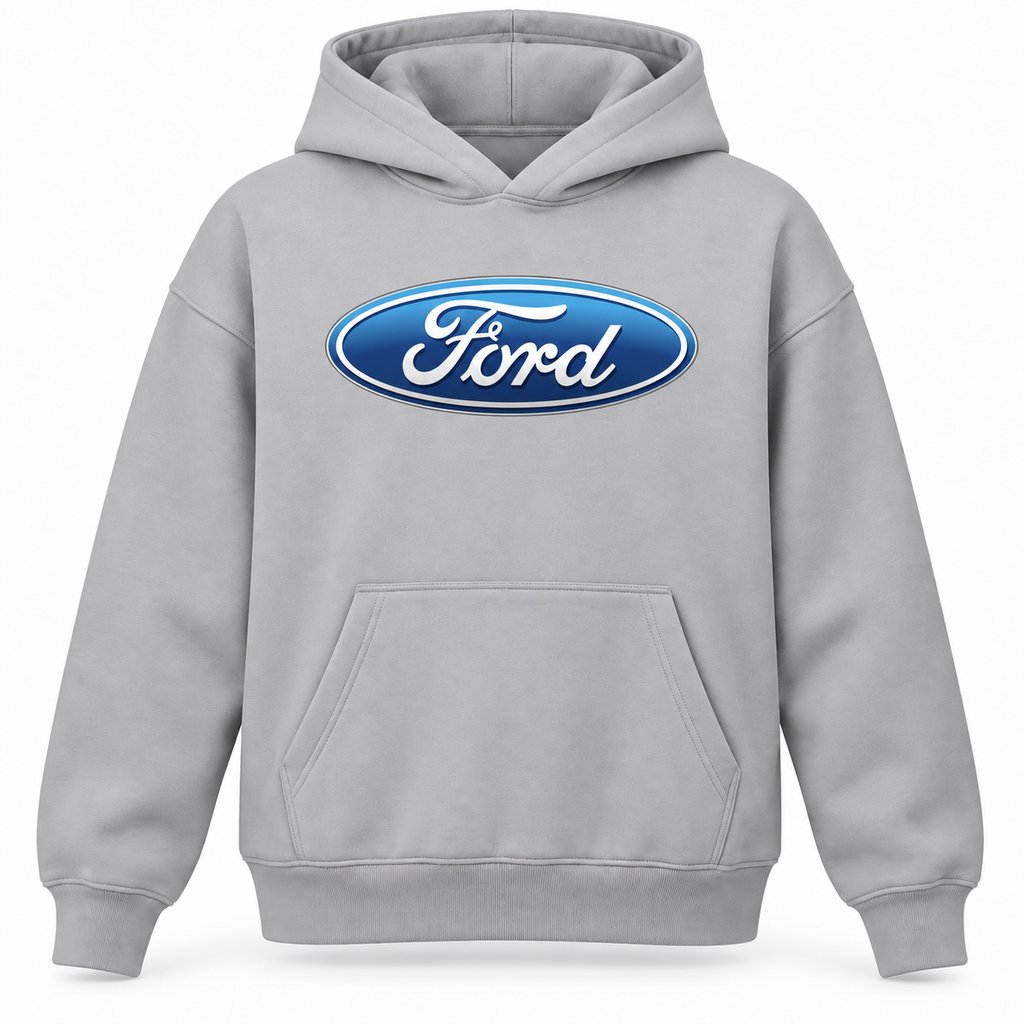 Youth Kids Ford Car Pullover Hoodie - Grey