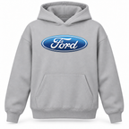 Youth Kids Ford Car Pullover Hoodie - Grey