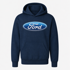 Youth Kids Ford Car Pullover Hoodie - Navy