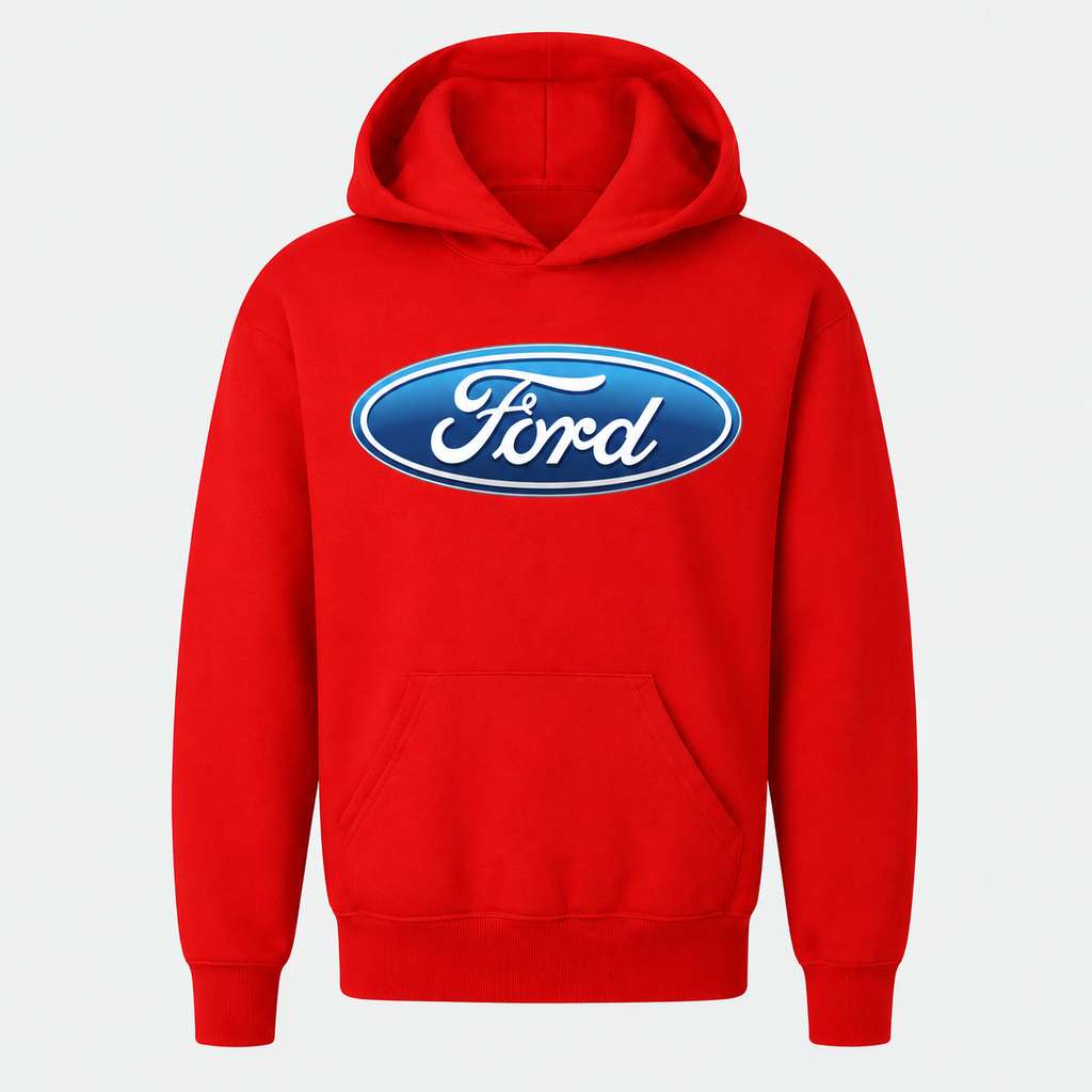 Youth Kids Ford Car Pullover Hoodie - Red