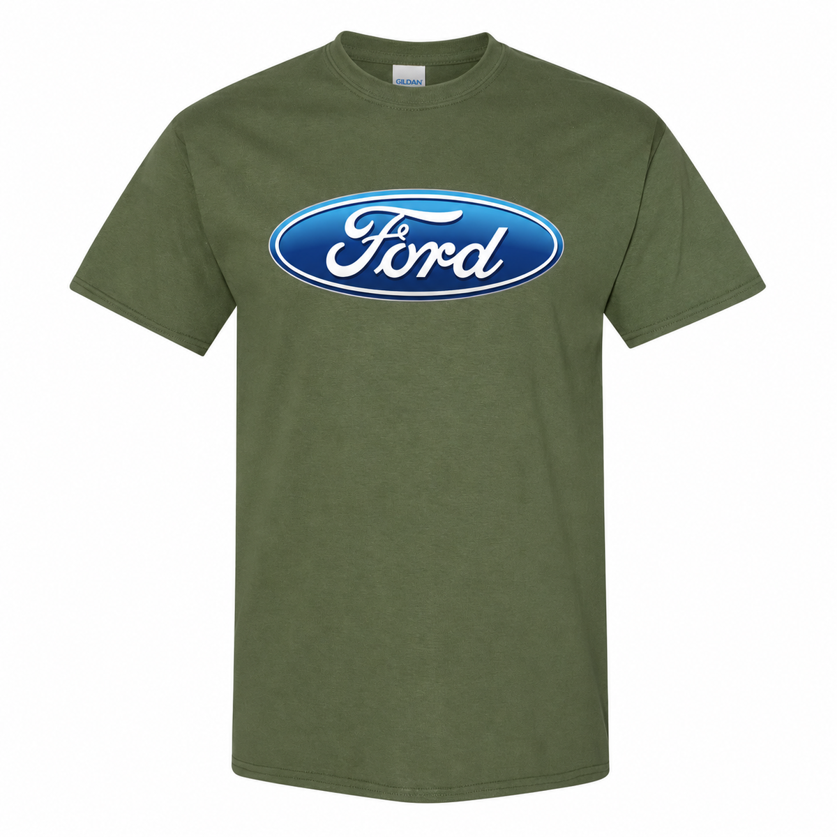 Youth Kids Ford Car Cotton T-Shirt - Army Green