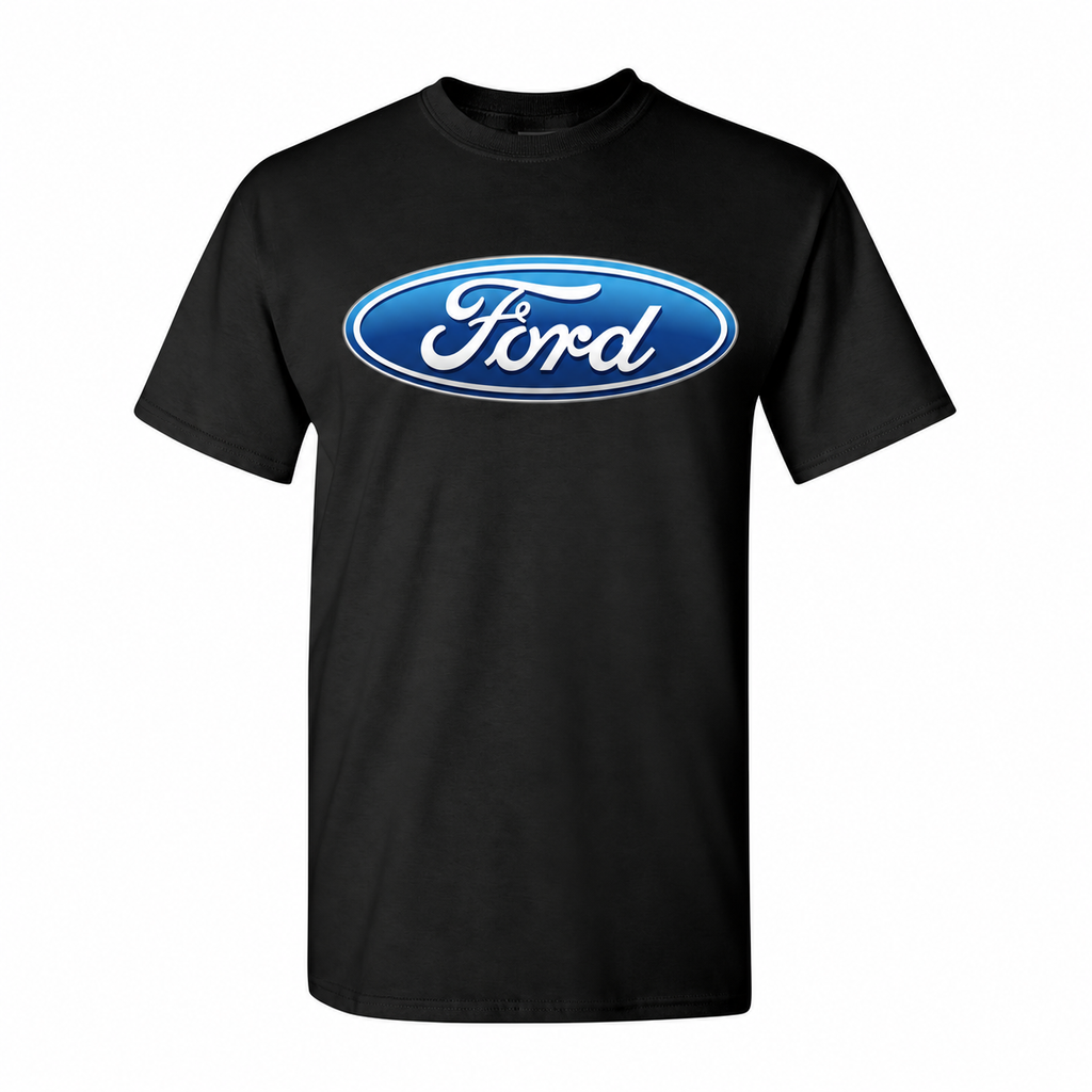 Youth Kids Ford Car Cotton T-Shirt - Black