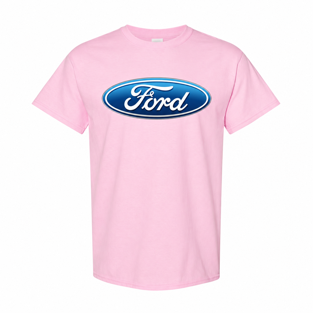 Youth Kids Ford Car Cotton T-Shirt - Pink