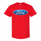 Youth Kids Ford Car Cotton T-Shirt - Red