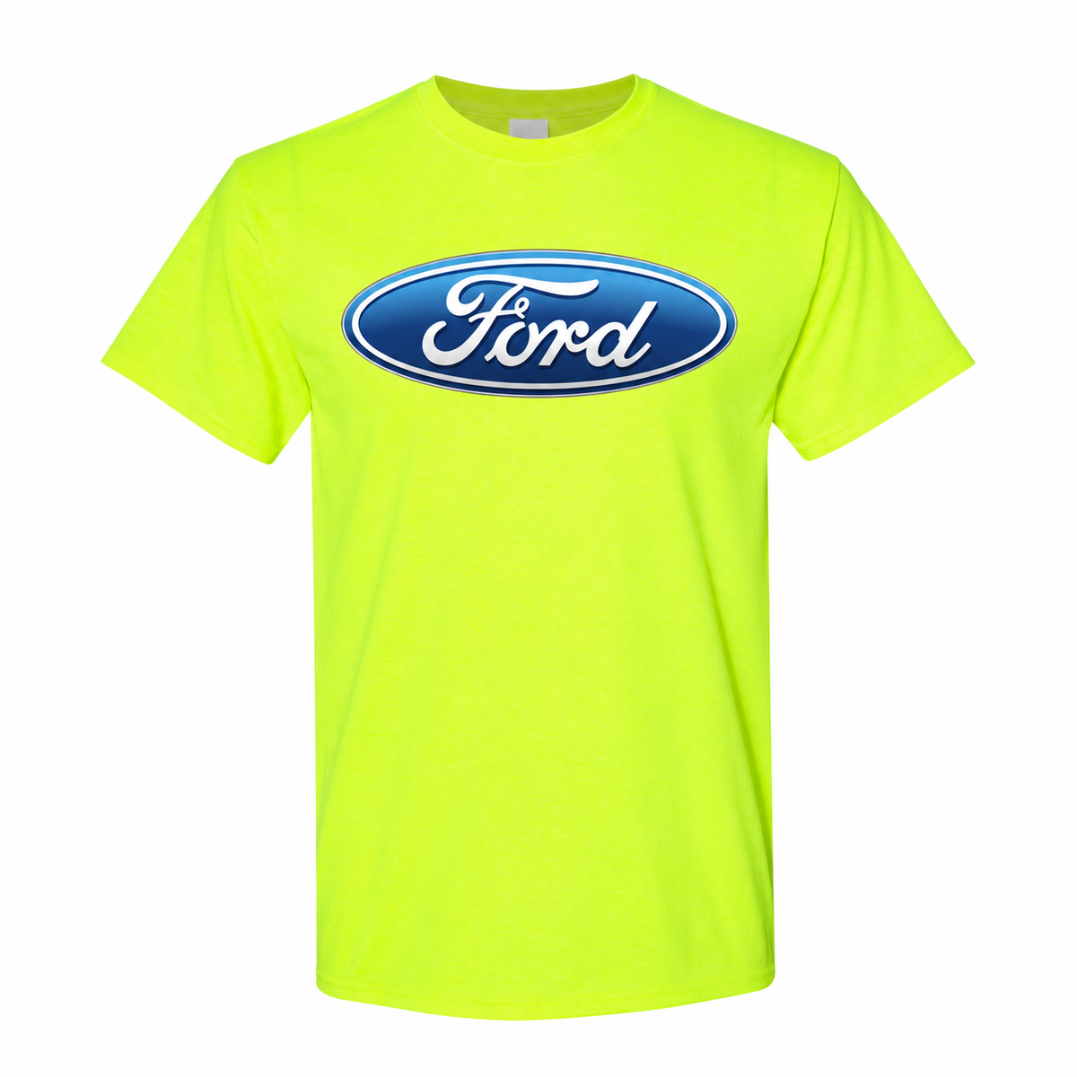 Youth Kids Ford Car Cotton T-Shirt - Safety Green