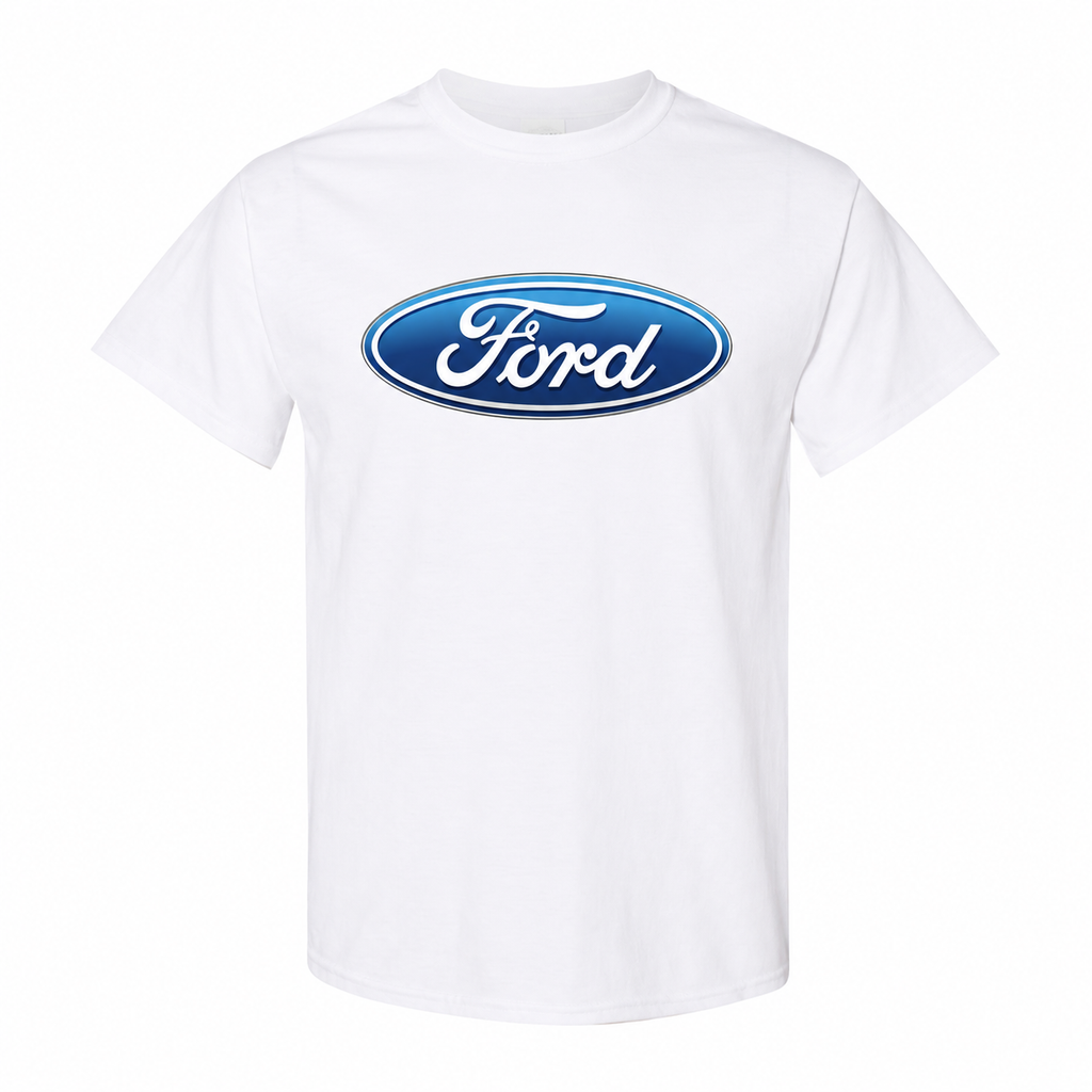 Youth Kids Ford Car Cotton T-Shirt - White