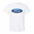 Youth Kids Ford Car Cotton T-Shirt - White