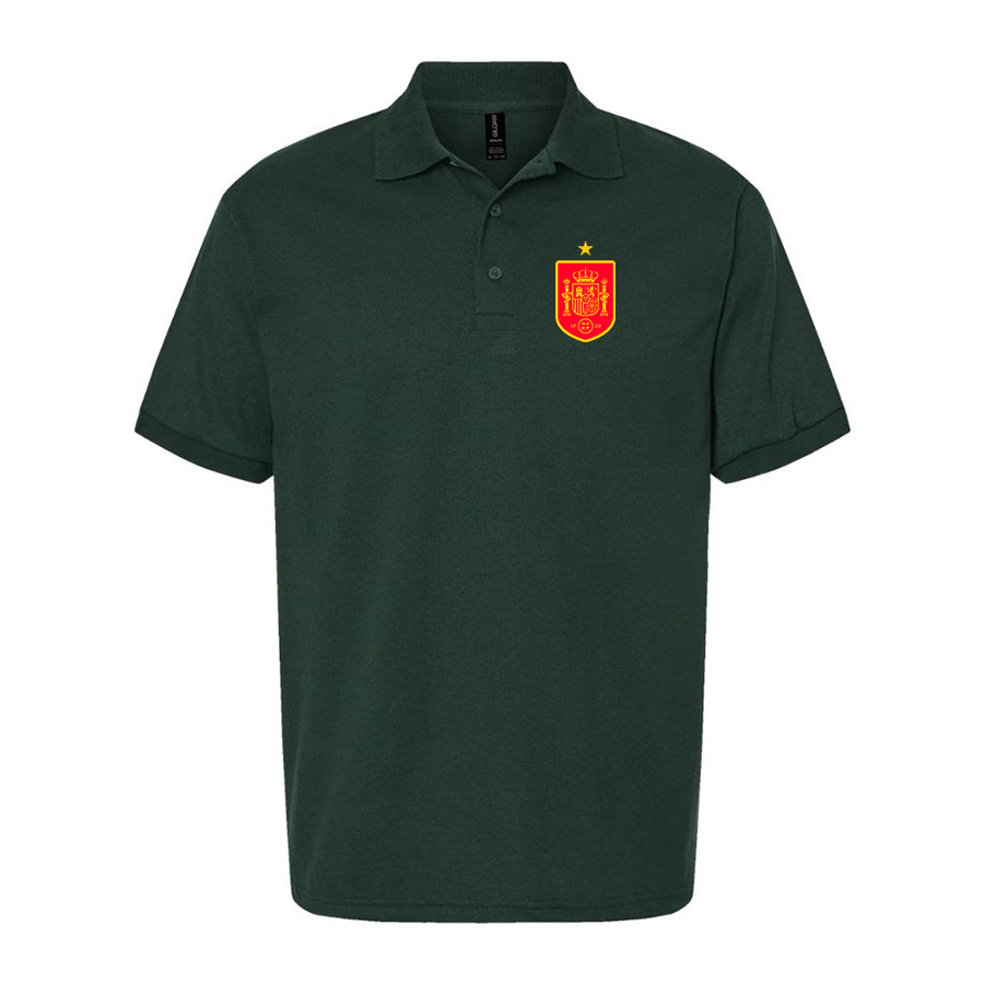 Men's Spain Red Logo National Soccer Team Dry Blend Polo