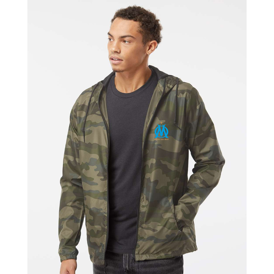 Men’s Olympique de Marseille FC   - Independent Trading Co. - Lightweight Windbreaker Full-Zip Jacket - EXP54LWZ