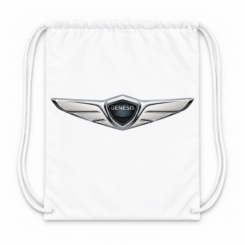Genesis Car Drawstring Bag - White