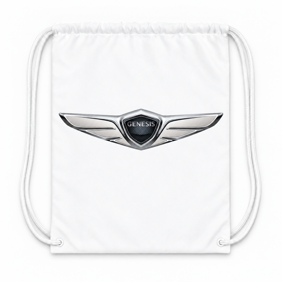 Genesis Car Drawstring Bag - White