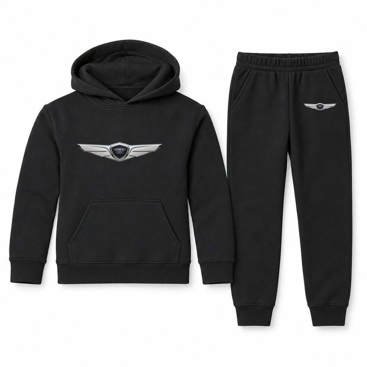 Genesis youth hoodie jogger set, Black, Youth Large ages 10–12