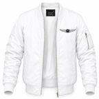 Men’s Genesis Car Lightweight Bomber Jacket Windbreaker Softshell Varsity Jacket Coat - White