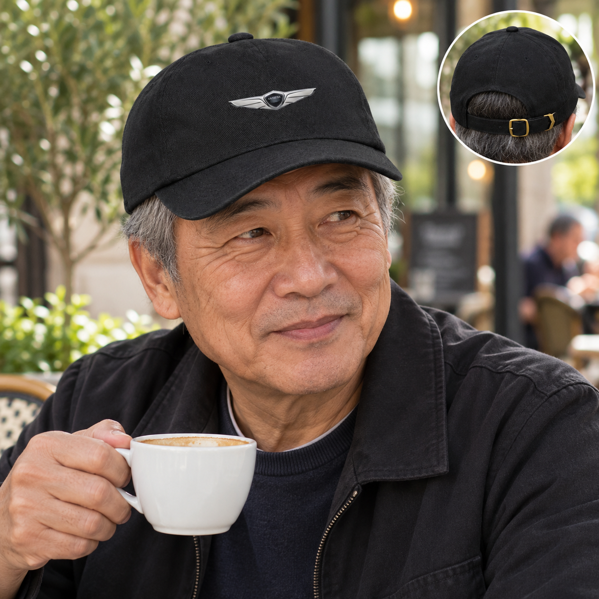 Genesis Car Dad Baseball Cap Hat | Color: Black | Image 3