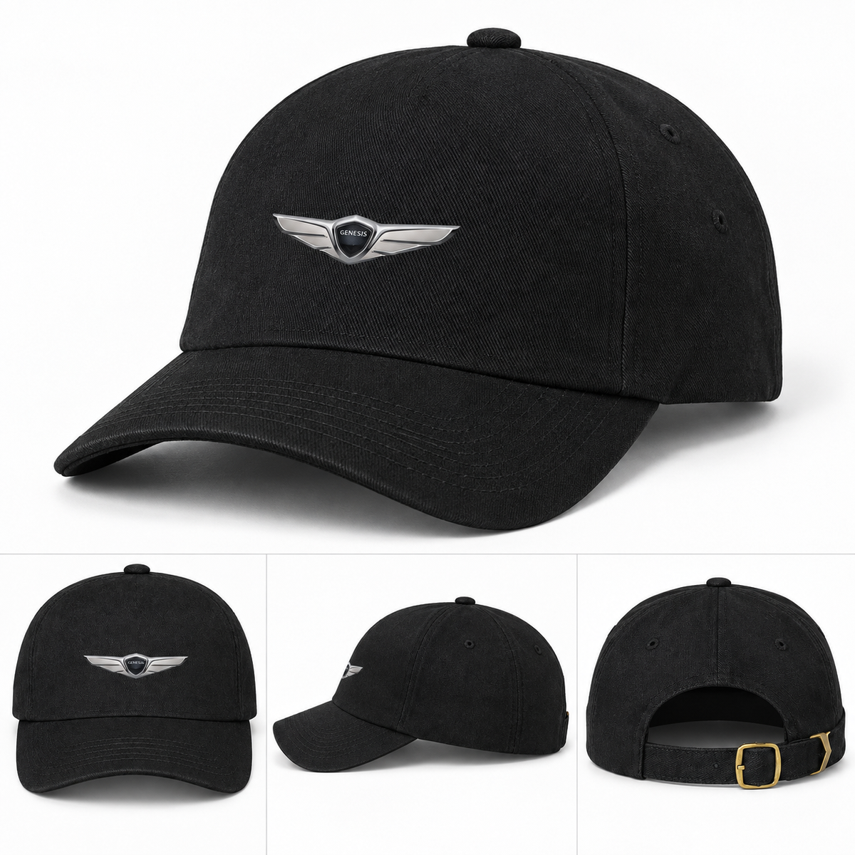 Genesis Car Dad Baseball Cap Hat | Color: Black | Image 4