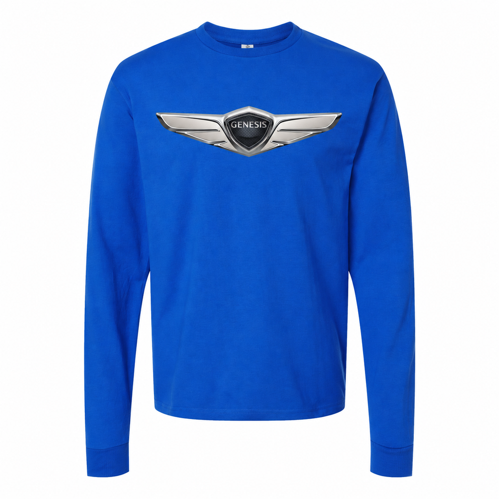 Men’s Genesis Car Cotton Long Sleeve T-Shirt - Blue