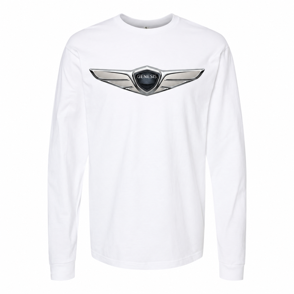Men’s Genesis Car Cotton Long Sleeve T-Shirt - White
