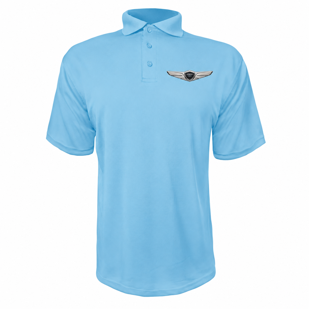 Men’s Genesis Car Polyester Polo - Carolina Blue
