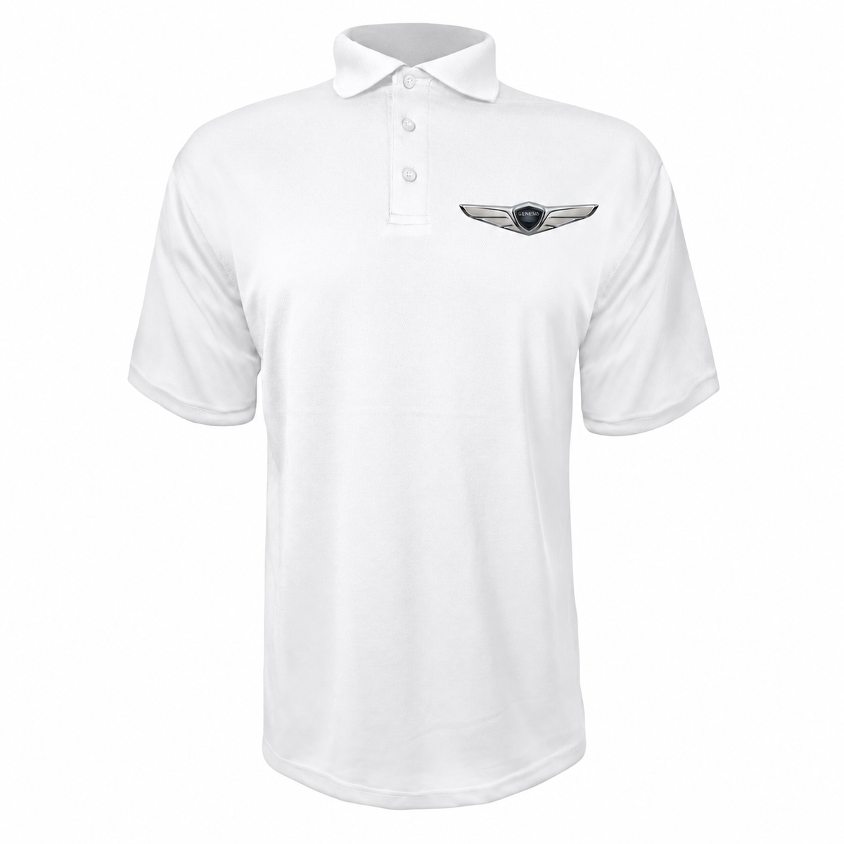 Men’s Genesis Car Polyester Polo - White