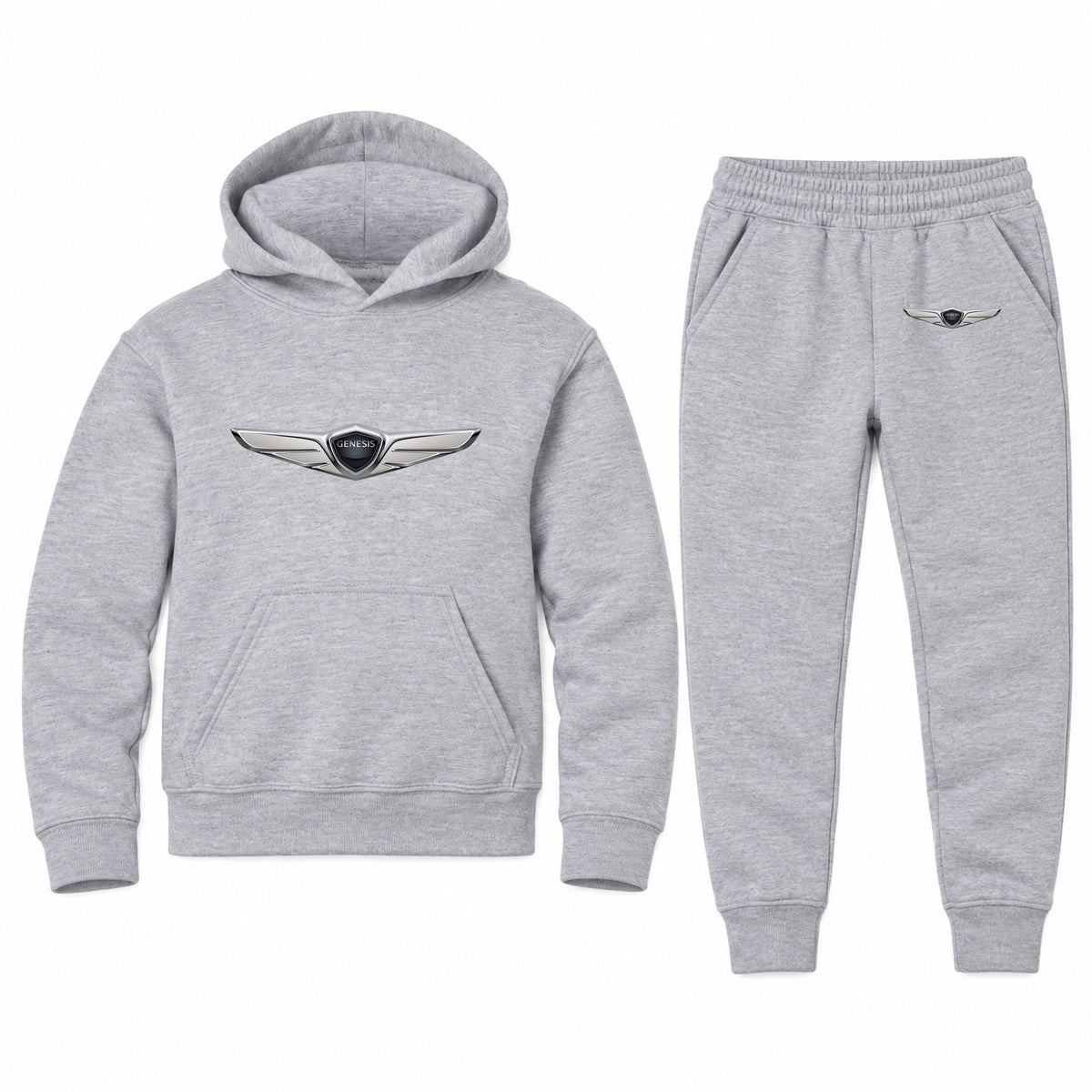 Genesis youth hoodie jogger set, Sports Grey, Youth Large ages 10–12