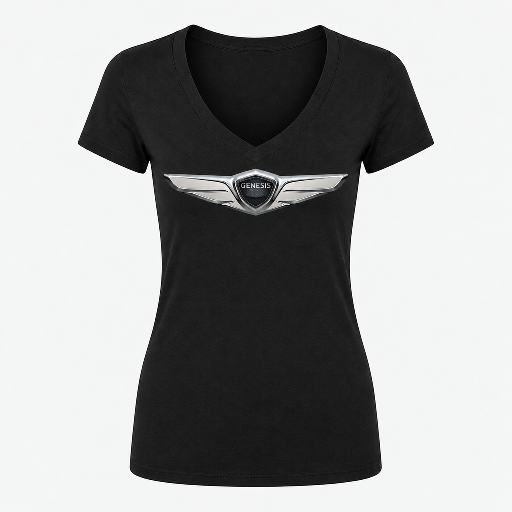 Women’s Genesis Car V-Neck T-Shirt - Black