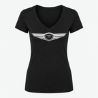 Women’s Genesis Car V-Neck T-Shirt - Black