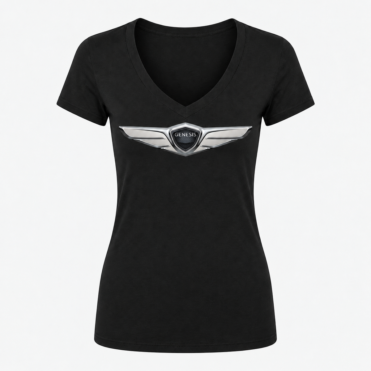 Women’s Genesis Car V-Neck T-Shirt - Black