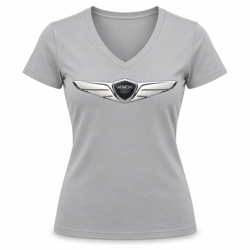 Women’s Genesis Car V-Neck T-Shirt - Gray