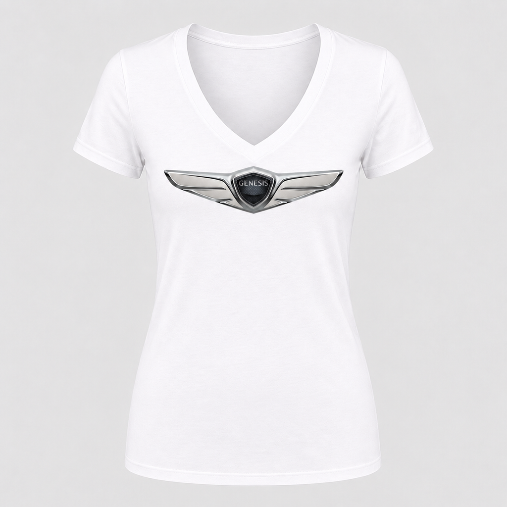 Women’s Genesis Car V-Neck T-Shirt - White