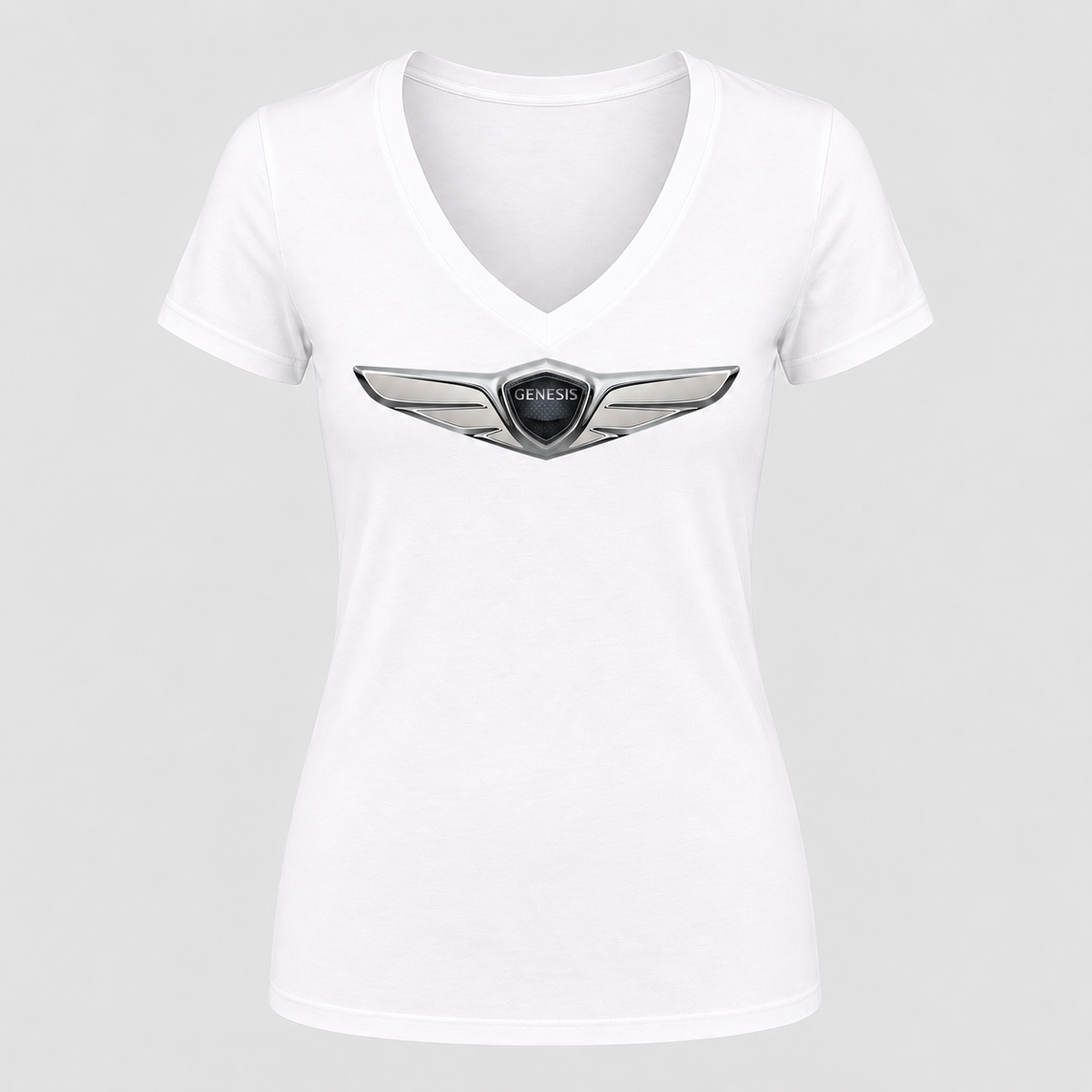 Women’s Genesis Car V-Neck T-Shirt - White