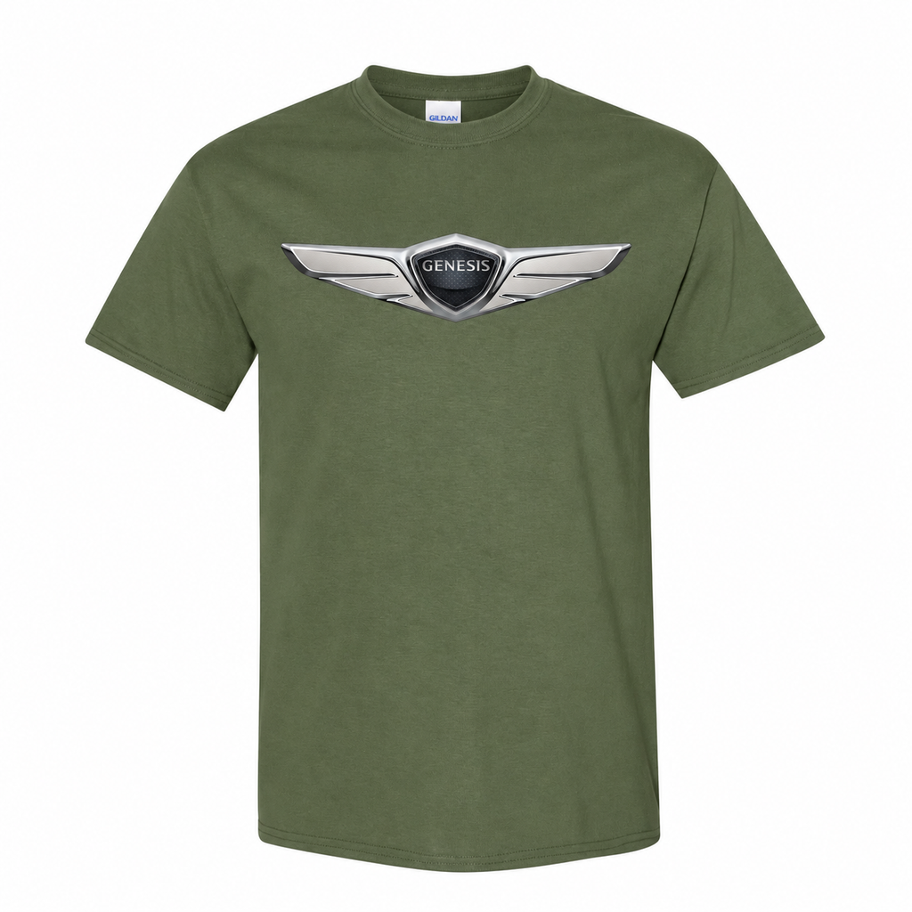 Youth Kids Genesis Car Cotton T-Shirt - Army Green