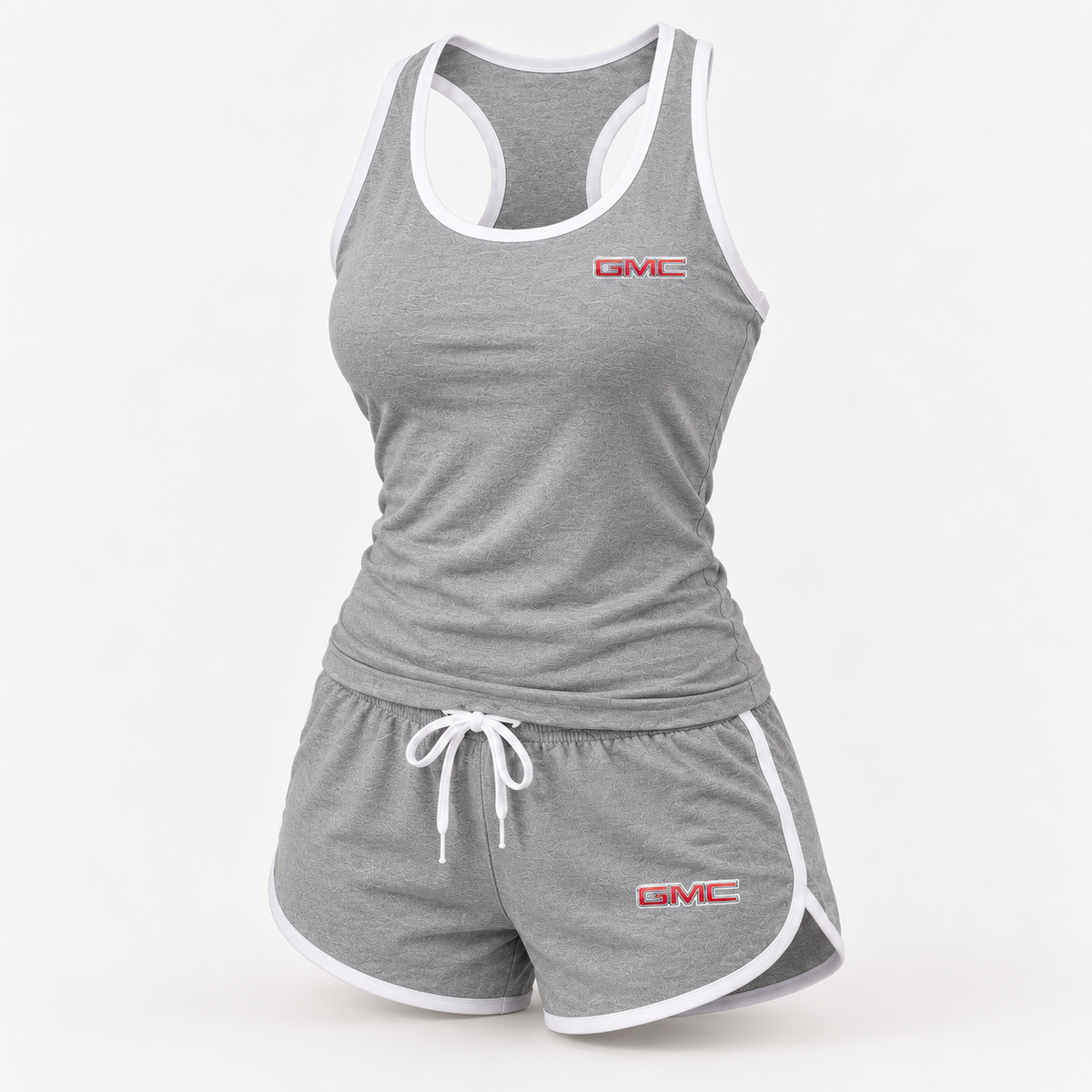 GMC women's tanktop and shorts set Angle | Color: Grey |