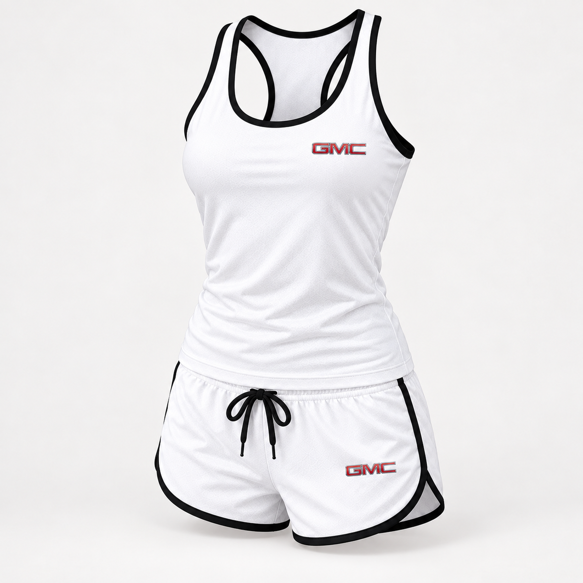 GMC women's tanktop and shorts set Angle | Color: White |