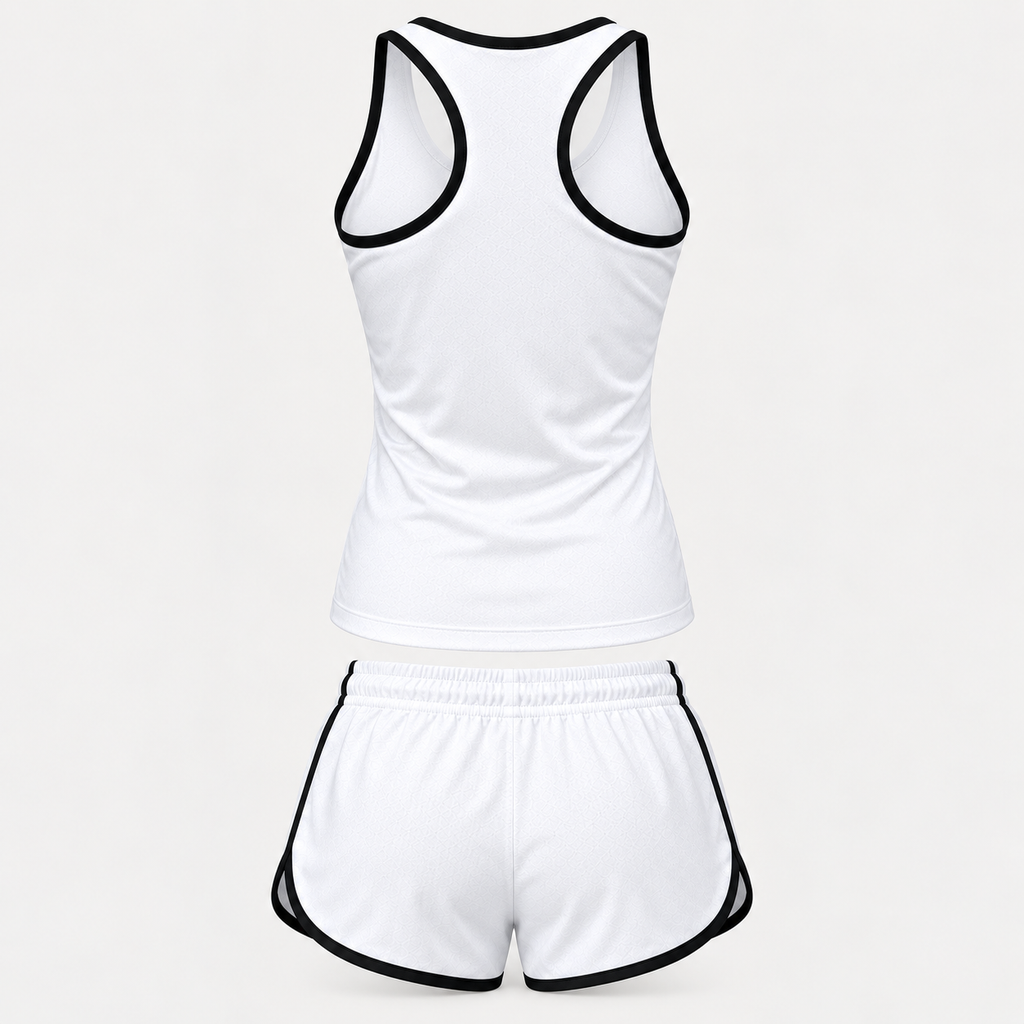 GMC women's tanktop and shorts set Back | Color: White |