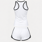 GMC women's tanktop and shorts set Back | Color: White |
