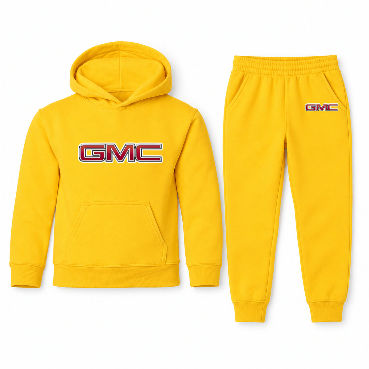 GMC youth hoodie jogger set, Yellow, Youth Large ages 10–12