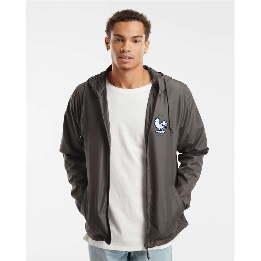 Men’s  France National Soccer Team- Independent Trading Co. - Lightweight Windbreaker Full-Zip Jacket - EXP54LWZ